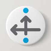 方向矢印ミニマルモダンリストジオメトリック 缶バッジ (正面)
