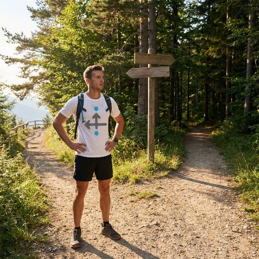 方向矢印ミニマルモダンリストジオメトリック Tシャツ