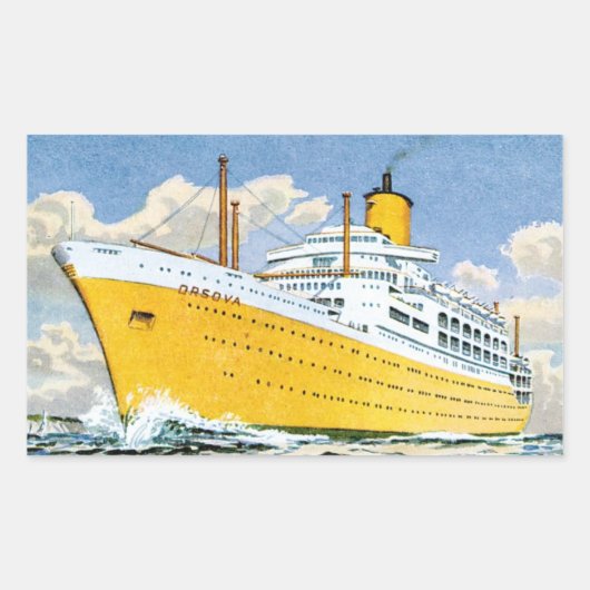 方向線のオルソヴァ 長方形シール (正面)