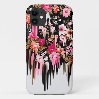 方向転換、溶ける花パターン iPhone 11 ケース