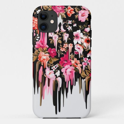 方向転換、溶ける花パターン Case-Mate iPhoneケース (裏面)
