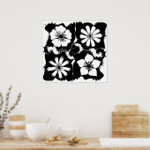 方形の花 ポスター (キッチン)