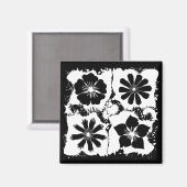 方形の花 マグネット (正面/裏面)