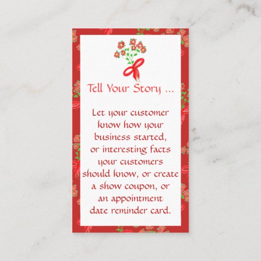 方法とフェミニンフローラかわいらし名刺 名刺 (裏面)