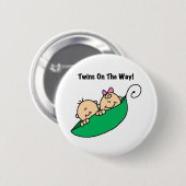 方法のエンドウ豆の鞘の双生児 缶バッジ (正面&裏面)