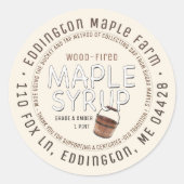 方法伝統的バケット及びタップメープルシロップ ラウンドシール (正面)