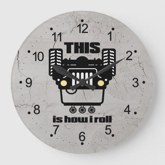 方法転が | 4x4オフロードロッククローラートラック ラージ壁時計 (正面)