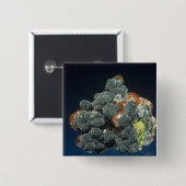 方解石のDescloizite 缶バッジ (正面&裏面)