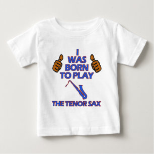 方針のサクソフォーンのミュージカルのデザイン ベビーTシャツ