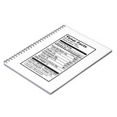 方針の"栄養成分のラベル" ノートブック (左側)