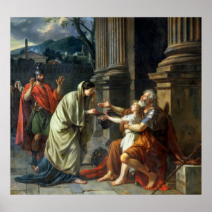 施しのために頼むBelisarius 1781年 ポスター