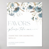 施しのほこりっぽい青い野の花 ポスター (正面)