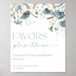 施しのほこりっぽい青い野の花 ポスター