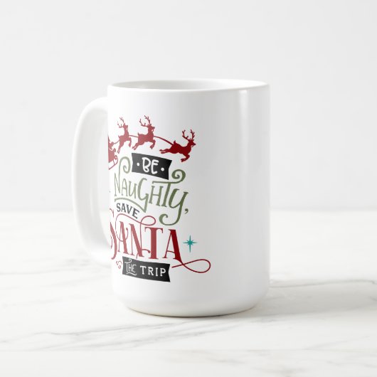 旅いけな救のクリスマスを迎えおもしろいる コーヒーマグカップ (正面左)