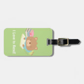 旅が大好きなかわいいテディベア読さん ラゲッジタグ (正面横)