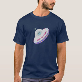 旅が好きなかわいい宇宙人と空飛ぶ円盤 Tシャツ