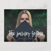 旅が始まる書モダン道写真の卒業 インビテーションポストカード (正面)