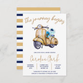 旅が始まる!ベスパブライダルシャワー 招待状 (正面/裏面)