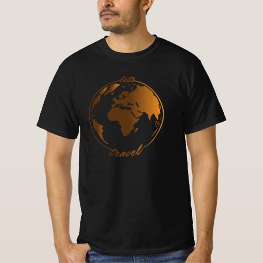 旅しよう |旅行好き |世界地図 Tシャツ (正面)