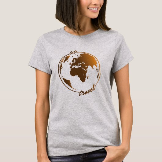 旅しよう |旅行好き |世界地図 Tシャツ (正面)