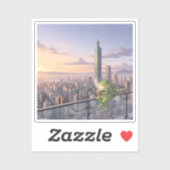 旅するカエルZochiの台北101でのティータイム シール (シート)