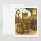 旅するリスイラスト ポストカード (正面/裏面)