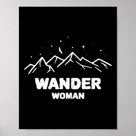旅する女性 ハイキング 登山 クライミング ポスター (正面)