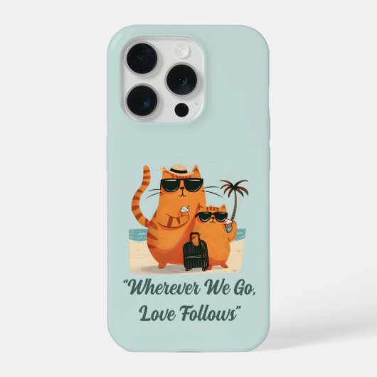 旅する猫の愛の瞬間 フォンケース iPhoneケース (裏面)