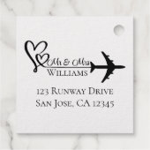 旅する結婚 飛行機とハート 現代の航空 フェイバータグ (裏面)