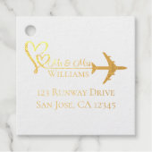 旅する結婚 飛行機とハート 現代の航空 フェイバータグ (正面)