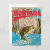 旅に出よう - ヴィンテージ モンタナ州 旅行ポスター ポストカード (正面/裏面)