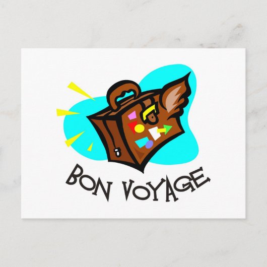 旅に出ろ！翼のあるスーツケース ポストカード (正面)