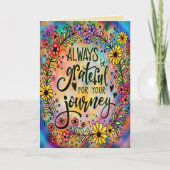 旅に感謝するインスピレーションフローラおもしろい カード (正面)