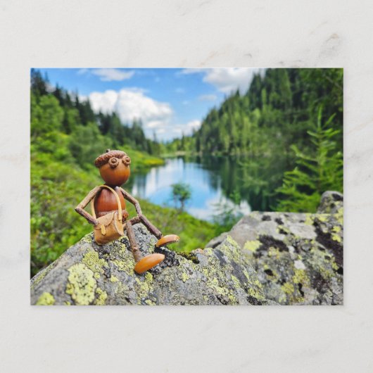 旅のアコーン小妖精や小人 – 夏のポストクロッシング ポストカード (正面)
