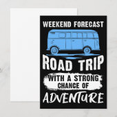 旅のアート ロードトリップと冒険 招待状 (正面/裏面)
