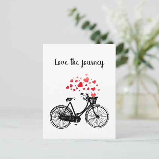 旅のバイク感動的をハートで愛 ポストカード (スタンド正面)