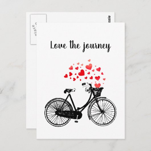 旅のバイク感動的をハートで愛 ポストカード (正面/裏面)