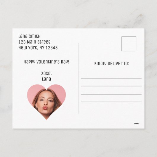 旅のピンクの紙飛行機ハート あなたは私の永遠 シーズンポストカード (裏面)