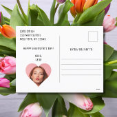 旅のピンクの紙飛行機ハート あなたは私の永遠 シーズンポストカード