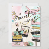 旅のブライダルシャワー恋しく思旅行からミセス 招待状 (裏面)