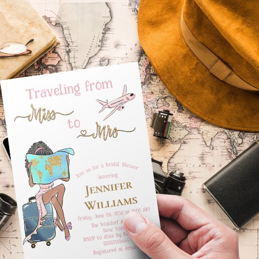 旅のブライダルシャワー恋しく思旅行からミセス 招待状