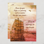 旅の人生の誕生日カード 招待状 (正面/裏面)