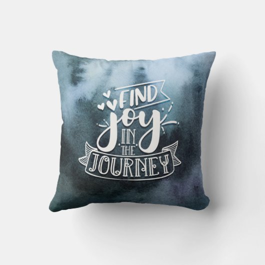 旅の喜びを見つける水の色装飾用クッション クッション (裏面)