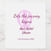 旅の始まりを告げる ブライダルシャワー 名前を追加 ワインラベル (シングルラベル)