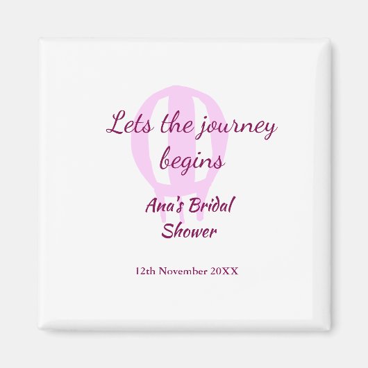 旅の始まりを告げる ブライダルシャワー 名前ピン マグネット (正面)