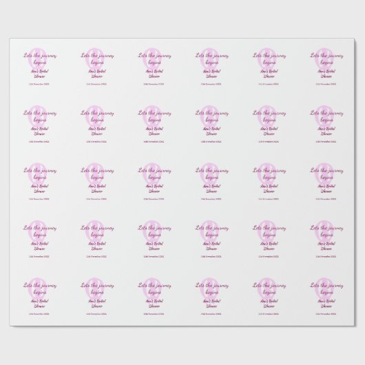 旅の始まりを告げる ブライダルシャワー 名前ピン ラッピングペーパー (フラット)