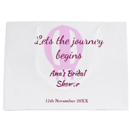 旅の始まりを告げる ブライダルシャワー 名前ピン ラージペーパーバッグ