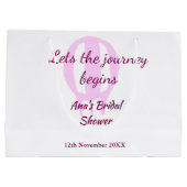 旅の始まりを告げる ブライダルシャワー 名前ピン ラージペーパーバッグ (裏面)