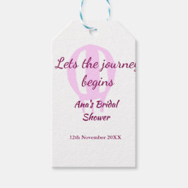 旅の始まりを告げる ブライダルシャワー 名前 ピン ギフトタグ