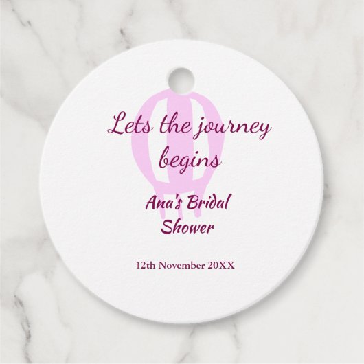 旅の始まりを告げる ブライダルシャワー 名前 ピン フェイバータグ (正面)